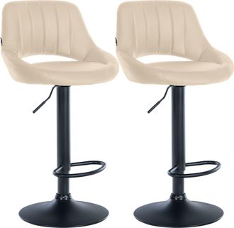 Clp Juego De 2 Taburetes De Bar Milet De Piel Sintetica Crema
