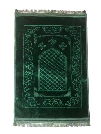OEM Alfombra De Oraci&oacute;n Musulmana Verde De Lujo (sajadah) - Ultrasuave Y Gruesa - Tama&ntilde;o Grande Y C&oacute;modo - Antideslizante - Para Adultos - Con Bolsa De Tr