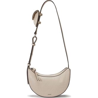 Oryany Rookie Crescent Croc Embossed Leather Crossbody Bag in Cream at Nordstrom Rack