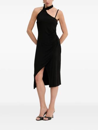 Liu Jo asymmetric-neck midi dress - Black