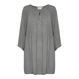 Kaffe Tunica Top Perla Affumicata Maniche 3/4 - - Blouses & Shirts - Donna - Grigio - XS