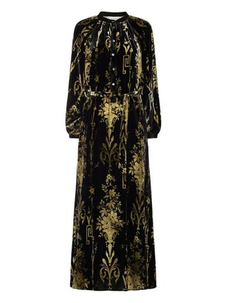 Pierre-Louis Mascia Maxi-jurk met bloemenprint - Zwart