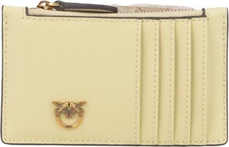 Pinko Airone Cardholder - Dames - Portefeuilles - Beige - ONE Size - Leer - Accessoires