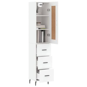 Berkfield Home Highboard White 34.5x34x180 cm Engineered Wood