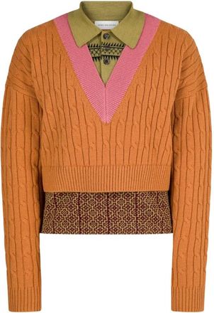 Dries Van Noten Truien & Vesten, Heren, Oranje, L, Pull Medan