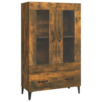 Berkfield Home Highboard Smoked Oak 70x31x115 cm Engineered Wood in Brown | Size: 70 x 31 x 115 cm