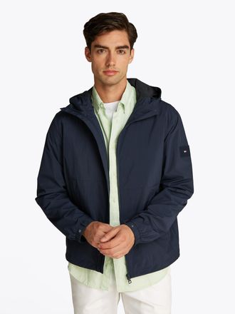 Tommy Hilfiger Kurzjacke TOMMY HILFIGER BRANDED HOODED JACKET, Herren, Gr. XXL, blau (desert sky), Web, Obermaterial: 100% Polyamid, elastischer Bund, Jacken Kurzjac