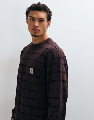 Carhartt Work in Progress Cardona Pocket T-shirt a maniche lunghe a righe multicolore