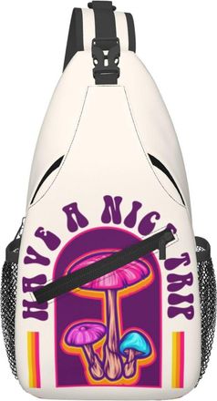 Generic Wild Mushroom Plant Psilocybin Sling Bag Anti Theft Cross Body Bag Trendy Sling Backpack For Casual Camping Women