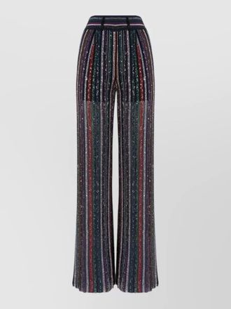 Missoni womens striped sequin wide leg trousers