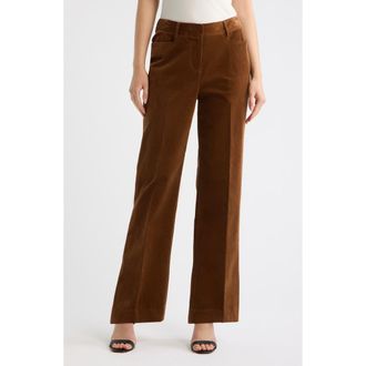 Tahari by ASL Corduroy Flare Leg Pants in Luggage at Nordstrom, Size 14