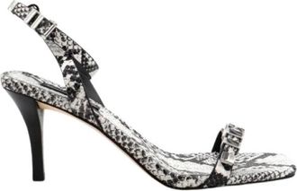 Michael Kors Darrington Sandalen van slangenleer - Dames - Sandalen met hakken - Veelkleurig - 40 EU - Leer - Schoenen