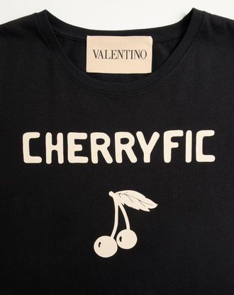 Valentino T-Shirt In Cotone Con Stampa Cherryfic Uomo NERO/BURRO XL