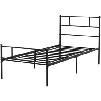 HOMCOM Struttura Letto Una Piazza in Acciaio 95x211x100cm con Doghe e Testiera - Homcom