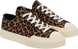 Superga Womens Unisex Adult 2432 Works Leopard Print Calf Leather Trainers (Brown/Off White) - Size UK 6.5
