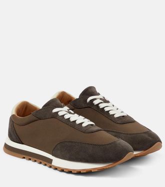 The Row Owen Runner suede-trimmed sneakers