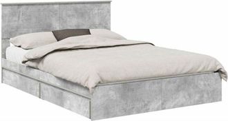 vidaXL Cama Con Almacenamiento Con Cabecera Gris Concreto 150 X 200 Cm Vidaxl