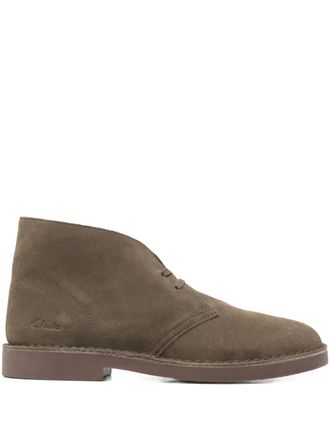 Clarks lace-up suede boots - Green