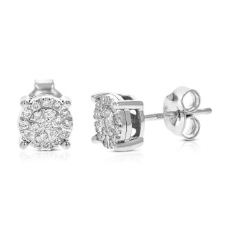 Vir Jewels 1/4 cttw Lab Grown Diamond Composite Earrings in Sterling Silver With Push Backs For Women