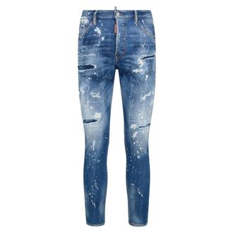 Dsquared2 Cool Guy Jean Versterkte Gescheurde Blauwe Jeans