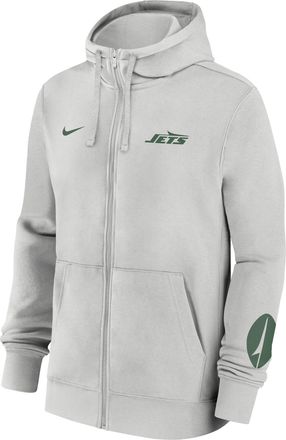 Nike New York Jets Club Nike Mens NFL Full-Zip Hoodie in Grey | 01NC0BB72-1LR