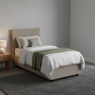 Dmora Talamo Italia - Cama Individual Brunilde, Cama Contenedor Con Tapizado En Ecopiel, 100% Made In Italy, Apertura Lateral, Adecuado Para Colch&oacute;n Cm 80x1