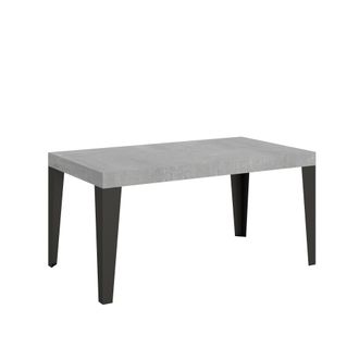 Itamoby Itamoby - Tavolo Flame Allungabile Piano Cemento 90x160 Allungato 420 Telaio Antracite