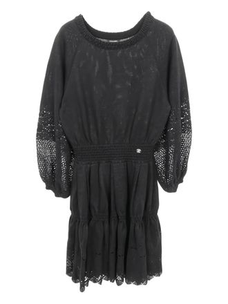 Chanel 1986-1988 jurk met kanten afwerking - Grijs