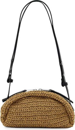 AllSaints Arc Raffia Crossbody Bag in Biscuit Brown at Nordstrom