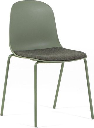 Siediti Fuori e Dentro Set de 2 sillas de resina con coj&iacute;n y patas de metal verdes