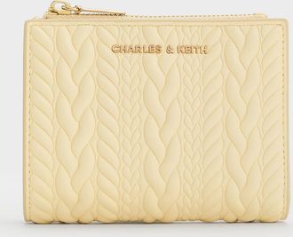 Charles & Keith Apolline Textured Top-Zip Wallet