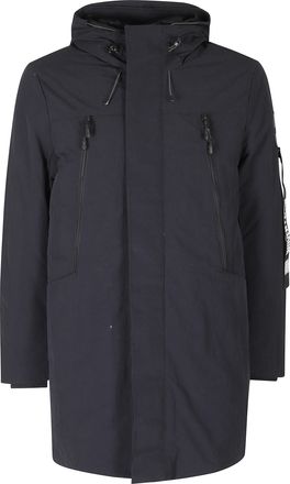Outhere Technical Cotton Long Parka with Front Zip Closure and Hood