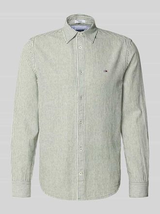Tommy Jeans Regular Fit Freizeithemd aus Leinen-Baumwoll-Mix in Gruen, Gr&ouml;&szlig;e XXL
