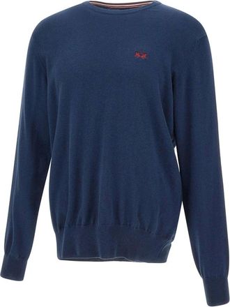 La Martina Heren, Truien, Blauw, Maat: 2XL Katoen