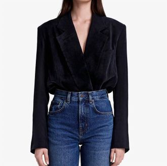 Smythe Blazer Bodysuit In Coal