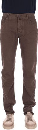 Jacob Cohen Scott Fit Peach Hand Cotton 5-Pocket Trousers
