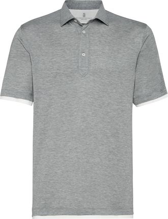 Brunello Cucinelli Jersey polo shirt in Grey at Nordstrom, Size Xxx-Large Eu