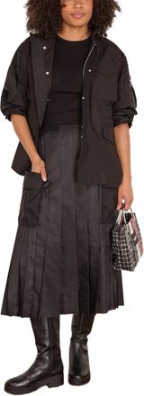 sacai Nylon Twill Pleated Cargo Skirt In Black