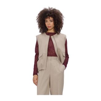Catwalk Junkie Check Bodywarmer - Dames - Jassen - Beige - Maat: S Poliester