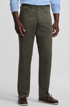 Lands End Travel Kit Comfort Waist Classic Straight Fit 5 Pocket Pant in Forest Moss at Nordstrom, Size 34 X 34