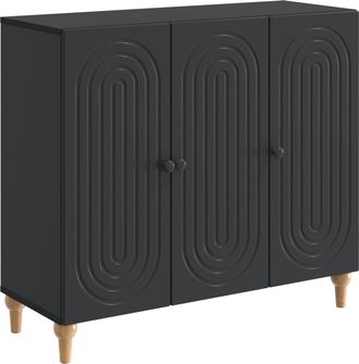 vidaXL Aparador Negro 89 X 34,5 X 80 Cm Madera De Ingenier&iacute;a Vidaxl