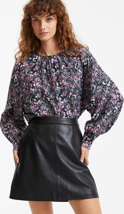 La Redoute Collections Blouse met ronde hals, grafische print en lange mouwen