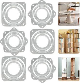 OEM Piatto Girevole A 360 Gradi, 6 Pezzi, Piatto Girevole In Metallo, Piatto Girevole Per Tv, Piastra Girevole Quadrata Con Cuscinetti A Sfera In 4 Pezzi 