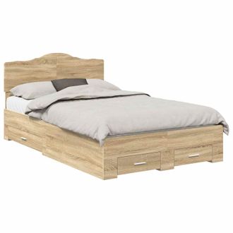 vidaXL Struttura Del Letto Con Cassetto Rovere Sonoma 120 X 200 Cm Vidaxl