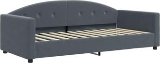 vidaXL Sofá cama sin colchón terciopelo gris oscuro 90x200 cm Vidaxl