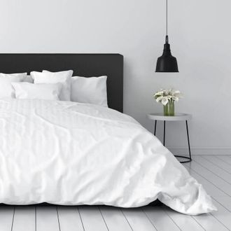 Happers Cabecero de Cama Negro Tapizado 144x49x7 (cama 135) Negro