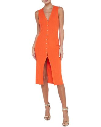 L'agence Lagence Domino Button Wool-Blend Dress