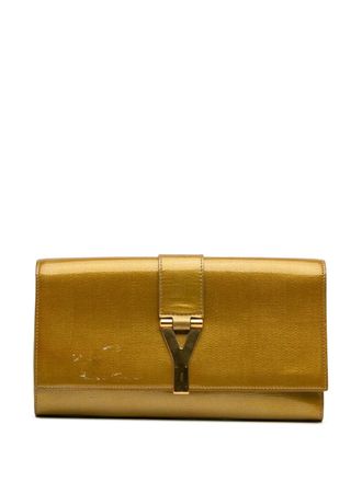 Saint Laurent 2000-2012 Patent Chyc Ligne clutch bag - women - Patent Leather - One Size - Gold