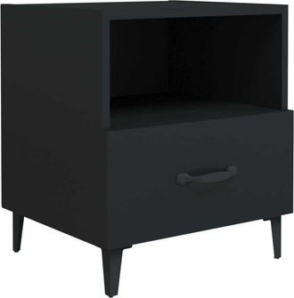 vidaXL Bedside Cabinet Black Engineered Wood vidaXL