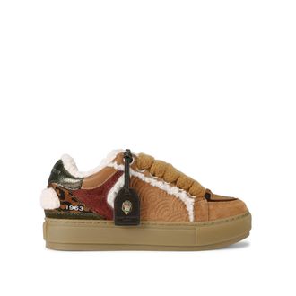 Kurt Geiger Womens Suede Southbank Tag Sneakers - Brown - Size UK 3